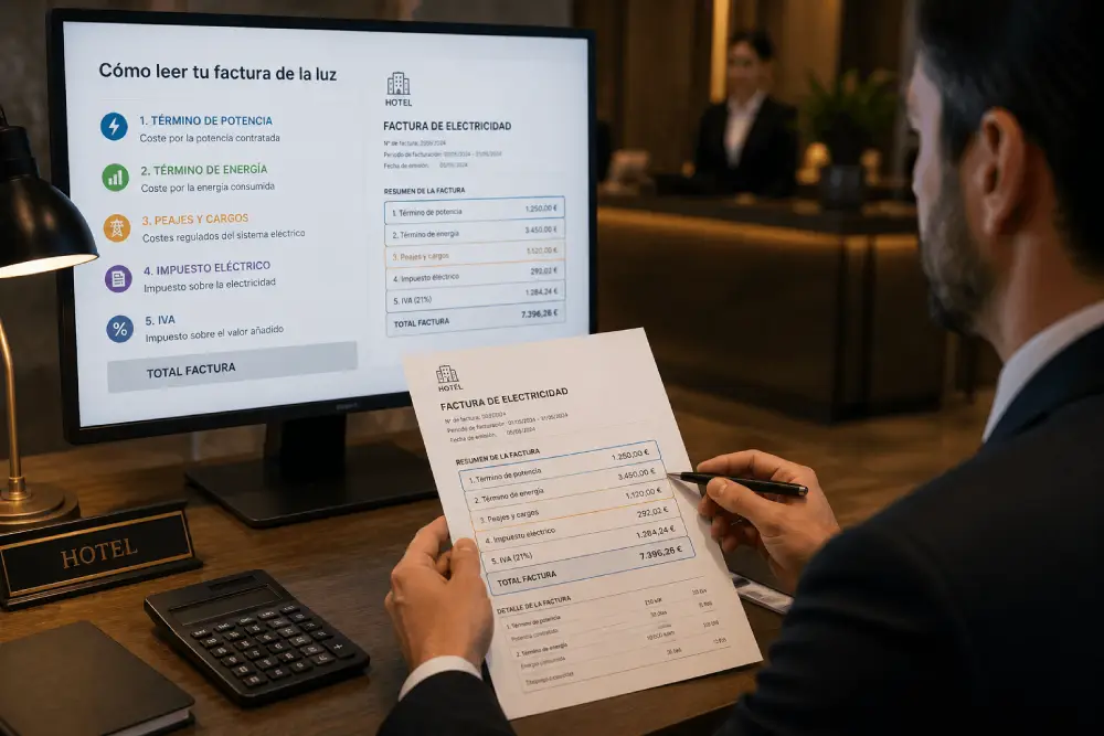como leer la factura de luz de un hotel