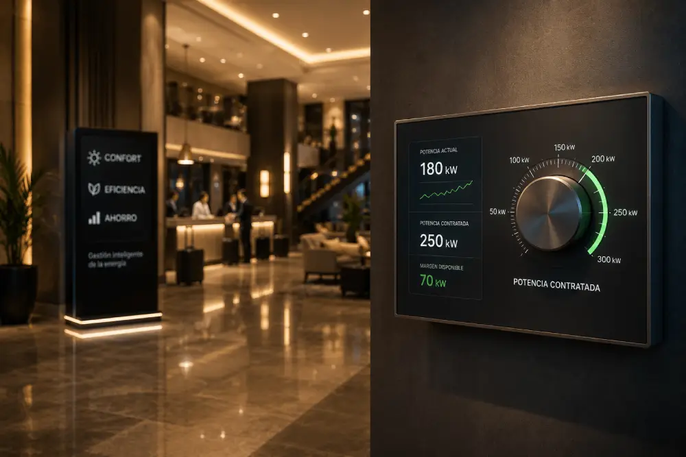 optimizar potencia energia luz hotel