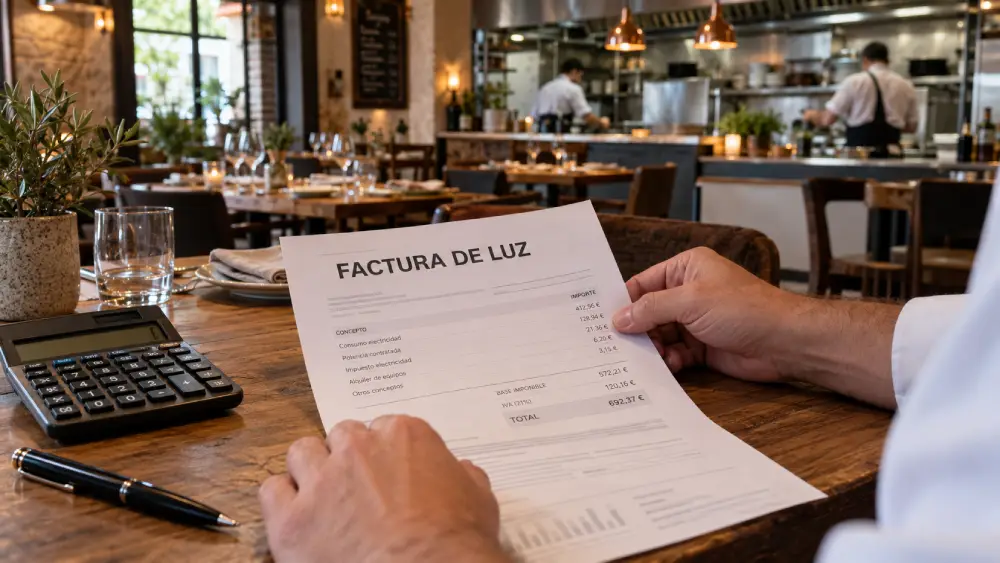 factura luz restaurante